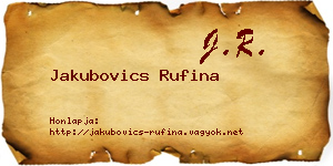 Jakubovics Rufina névjegykártya